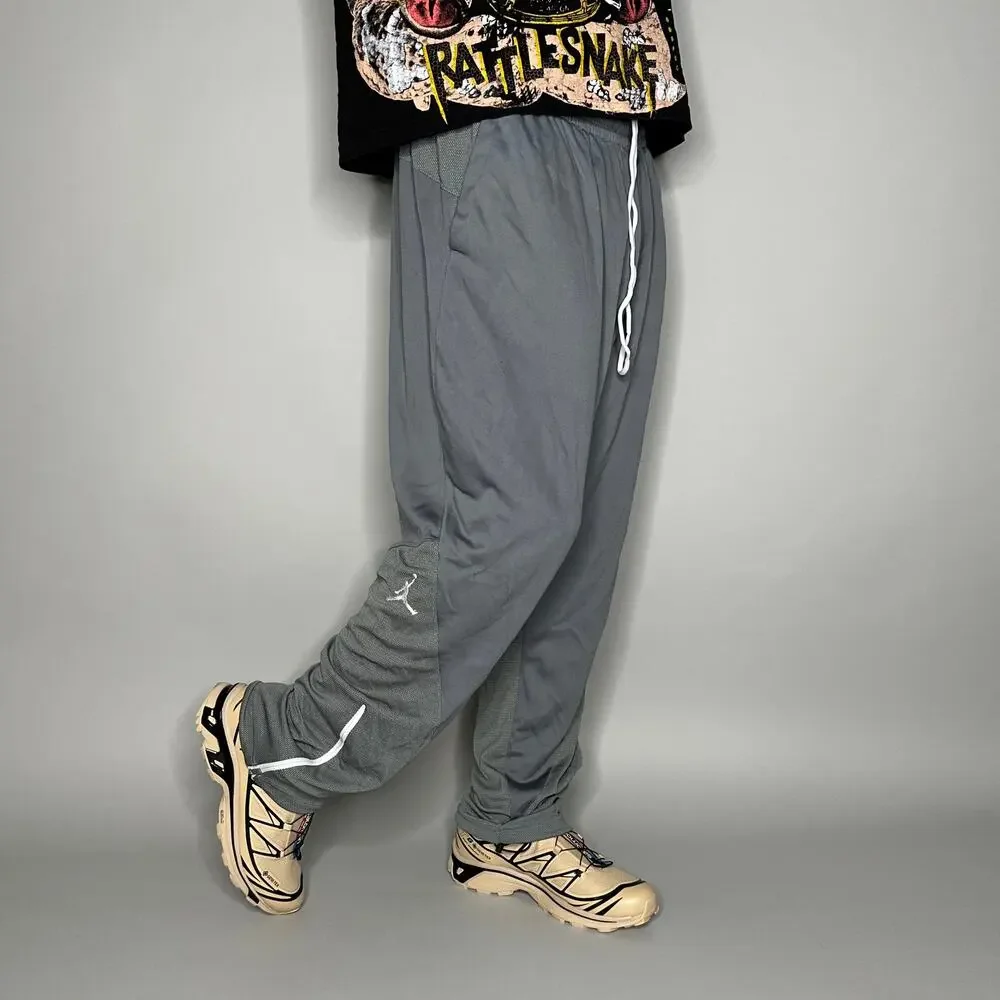 Vintage 90s Jordan Sweatpants Mens XL Baggy Wide Leg Flare Grey White Jumpman